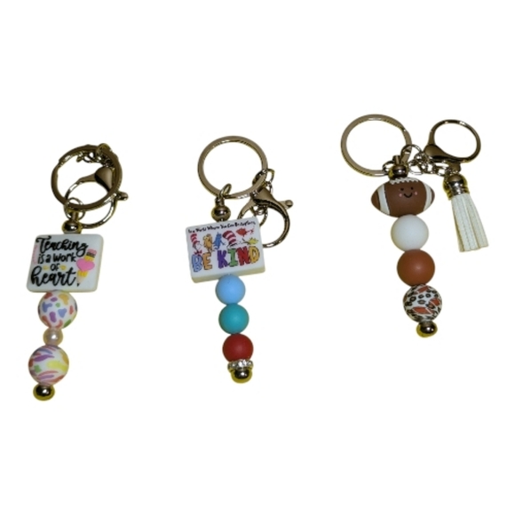 Handmade Accessories - Handmade Key Chain Bag Charms Beaded Buyers Choice NEW White Hand Crafted